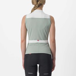 CASTELLI Cyklistický dres bez rukávů - SOLARIS LADY - zelená/ivory