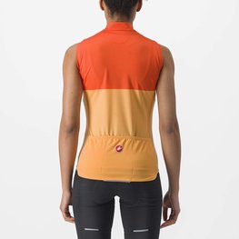 CASTELLI Cyklistický dres bez rukávů - VELOCISSIMA LADY - oranžová
