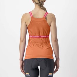 CASTELLI Cyklistický dres bez rukávů - BAVETTE LADY - oranžová