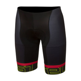 CASTELLI Cyklistické kalhoty krátké bez laclu - VOLO - žlutá/černá/červená