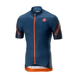 CASTELLI Cyklistický dres s krátkým rukávem - ENTRATA 3.0 - modrá/oranžová