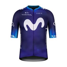 GOBIK Cyklistický dres s krátkým rukávem - MOVISTAR 2023 - bílá/modrá
