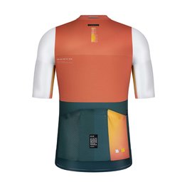 GOBIK Cyklistický dres s krátkým rukávem - ATTITUDE 2.0  - zelená/bílá/oranžová