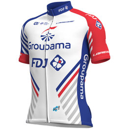 ALÉ Cyklistický dres s krátkým rukávem - GROUPAMA FDJ 2018 - bílá/modrá/červená
