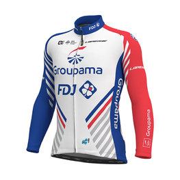 ALÉ Cyklistický dres s dlouhým rukávem zimní - GROUPAMA FDJ 19 WNT - červená/modrá/bílá