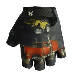 HAVEN Cyklistické rukavice krátkoprsté - DREAM KIDS - červená/žlutá/černá