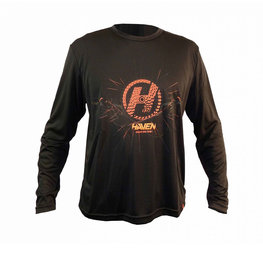 HAVEN Cyklistický dres s dlouhým rukávem letní - NAVAHO LONG II - černá/červená