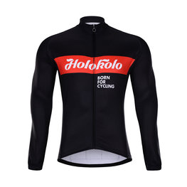 HOLOKOLO Cyklistický zimní dres a kalhoty - OBSIDIAN WINTER - černá/červená