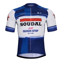 BONAVELO Cyklistický krátký dres a krátké kalhoty - SOUDAL QUICK-STEP 24 - bílá/černá/modrá