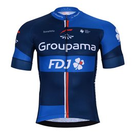 BONAVELO Cyklistický krátký dres a krátké kalhoty - GROUPAMA FDJ 2025 - černá/modrá