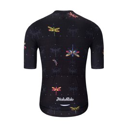 HOLOKOLO Cyklistický dres s krátkým rukávem - DRAGONFLIES ELITE - černá