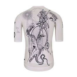 HOLOKOLO Cyklistický dres s krátkým rukávem - TATTOO ELITE - černá/ivory