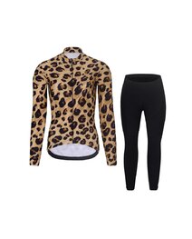 RIVANELLE Cyklistická zimní bunda a kalhoty - WILDCAT II WINTER - béžová/hnědá/černá