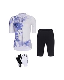 RIVANELLE Cyklistický mega set - FLOWERY LADY - modrá/černá/bílá