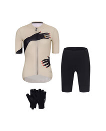 RIVANELLE Cyklistický mega set - HANDS LADY - béžová/černá