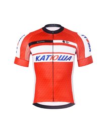 BONAVELO Cyklistický krátký dres a krátké kalhoty - KATUSHA - černá/červená