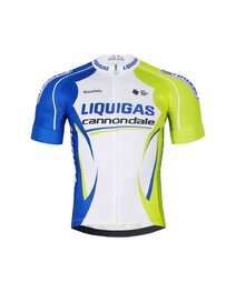 BONAVELO Cyklistický krátký dres a krátké kalhoty - LIQUIGAS CANNONDALE - černá/modrá/zelená