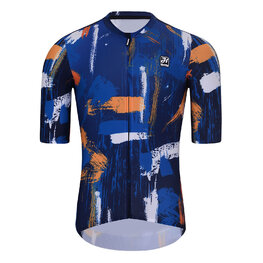 HOLOKOLO Cyklistický krátký dres a krátké kalhoty - set - oranžová/černá/modrá