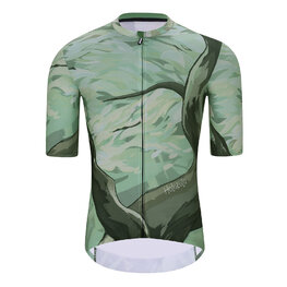 HOLOKOLO Cyklistický krátký dres a krátké kalhoty - FOREST  - zelená/oranžová/hnědá