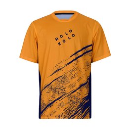 HOLOKOLO Cyklistický MTB dres a kalhoty - UNIVERSE MTB - zelená/oranžová/černá