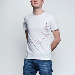 NU. BY HOLOKOLO Cyklistické triko s krátkým rukávem - UP & NEVER STOP - bílá