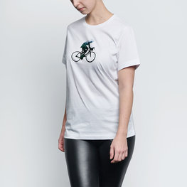 NU. BY HOLOKOLO Cyklistické triko s krátkým rukávem - BEHIND BARS - bílá/zelená