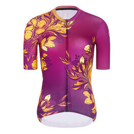 RIVANELLE Cyklistický krátký dres a krátké kalhoty - BAROC - žlutá/fialová