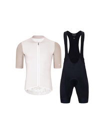HOLOKOLO Cyklistický krátký dres a krátké kalhoty - PERFORMANCE - černá/béžová