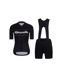 RIVANELLE Cyklistický krátký dres a krátké kalhoty - GEAR UP  - bílá/černá