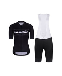 RIVANELLE Cyklistický krátký dres a krátké kalhoty - GEAR UP - bílá/černá