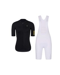 RIVANELLE Cyklistický krátký dres a krátké kalhoty - VICTORIOUS GOLD LADY - černá/zlatá