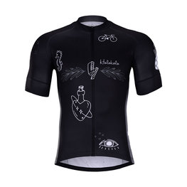HOLOKOLO Cyklistický dres s krátkým rukávem - BLACK OUT - bílá/černá