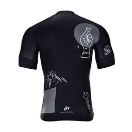 HOLOKOLO Cyklistický dres s krátkým rukávem - BLACK OUT - bílá/černá