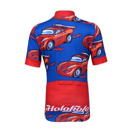 HOLOKOLO Cyklistický dres s krátkým rukávem - CARS KIDS - červená/modrá