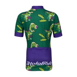 HOLOKOLO Cyklistický dres s krátkým rukávem - DINOSAURS KIDS - zelená