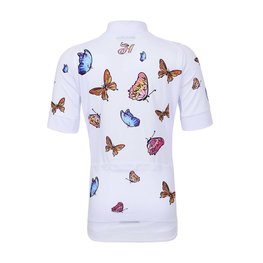 HOLOKOLO Cyklistický dres s krátkým rukávem - BUTTERFLIES KIDS - bílá/vícebarevná