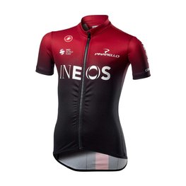 CASTELLI Cyklistický dres s krátkým rukávem - INEOS 2020 KIDS - červená/černá