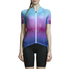 MONTON Cyklistický dres s krátkým rukávem - COLORFUL MIST LADY - modrá/růžová