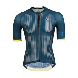 MONTON Cyklistický dres s krátkým rukávem - QUEST - zelená/oranžová