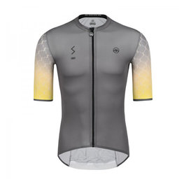 MONTON Cyklistický dres s krátkým rukávem - LIGHT - šedá/žlutá