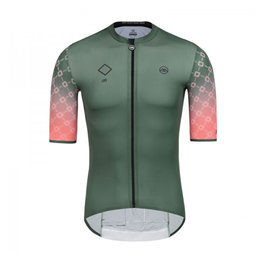 MONTON Cyklistický dres s krátkým rukávem - LIFE - zelená/růžová