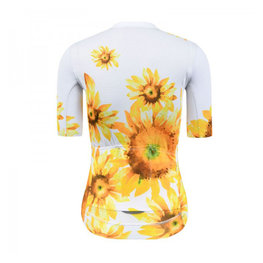 MONTON Cyklistický dres s krátkým rukávem - SUNFLOWER LADY - bílá/žlutá