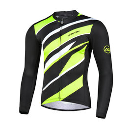 MONTON Cyklistický dres s dlouhým rukávem letní - FERNWAR SUMMER - černá/zelená