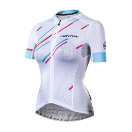 MONTON Cyklistický dres s krátkým rukávem - COLORE PIOGGIA LADY - bílá