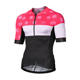 MONTON Cyklistický dres s krátkým rukávem - CLIMBING FLOWER - černá/růžová
