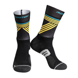 MONTON Cyklistické ponožky klasické - GREFFIO 2  - černá/žlutá