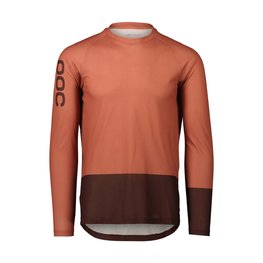 POC Cyklistický dres s dlouhým rukávem letní - MTB PURE - hnědá/oranžová