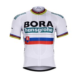 BONAVELO Cyklistický dres s krátkým rukávem - BORA UCI 2019 KIDS - bílá