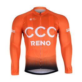 BONAVELO Cyklistický dres s dlouhým rukávem zimní - CCC 2019 WINTER - oranžová/černá
