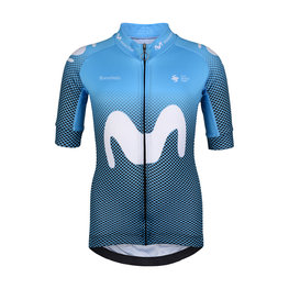 BONAVELO Cyklistický dres s krátkým rukávem - MOVISTAR 2020 KIDS - bílá/modrá